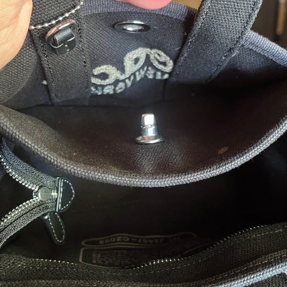 Coach Black Canvas Tote Bag MINI - Picture 6 of 7